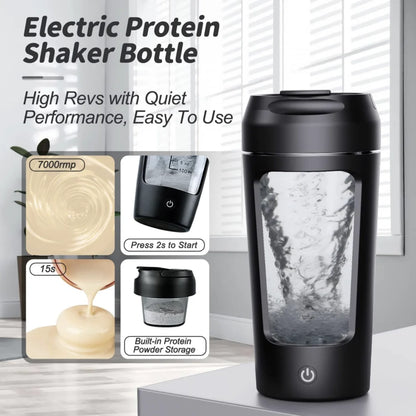 650Ml USB Electric Portable Whey Protein Shaker Bottle Fully Automatic Stirring Cup Rechargeable Gym BA Free Cocktail Blend